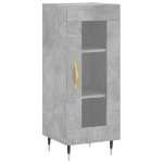 Credenza Grigio Cemento 34,5x34x90 cm in Legno Multistrato