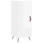 Credenza Bianco Lucido 34,5x34x90 cm in Legno Multistrato