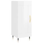 Credenza Bianco Lucido 34,5x34x90 cm in Legno Multistrato