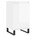 Credenza Bianco Lucido 40x35x70 cm in Legno Multistrato