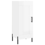 Credenza Bianco Lucido 34,5x34x90 cm in Legno Multistrato