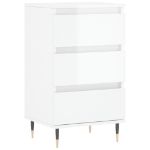 Credenza Bianco Lucido 40x35x70 cm in Legno Multistrato