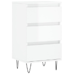 Credenza Bianco Lucido 40x35x70 cm in Legno Multistrato