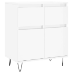 Credenza Bianco Lucido 60x35x70 cm in Legno Multistrato