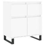 Credenza Bianco Lucido 60x35x70 cm in Legno Multistrato