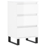 Credenza Bianco Lucido 40x35x70 cm in Legno Multistrato