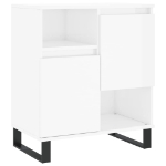 Credenza Bianco Lucido 60x35x70 cm in Legno Multistrato