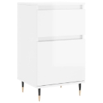 Credenza Bianco Lucido 40x35x70 cm in Legno Multistrato