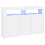 Credenza con Luci LED Bianca 115,5x30x75 cm