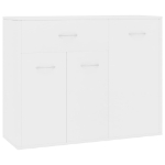 Credenza Bianca 88x30x70 cm in Legno Multistrato