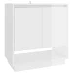 Credenza Bianco Lucido 70x41x75 cm in Truciolato