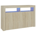 Credenza con Luci LED Rovere Sonoma 115,5x30x75 cm