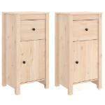 Credenze 2 pz 40x35x80 cm in Legno Massello di Pino