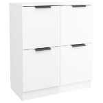 Credenza Bianco Lucido 60x30x70 cm in Legno Multistrato