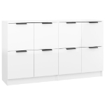 Credenze 2 pz Bianco Lucido 60x30x70 cm in Legno Multistrato