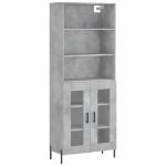 Credenza Grigio Cemento 69,5x34x180 cm in Legno Multistrato