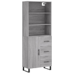 Credenza Grigio Sonoma 69,5x34x180 cm in Legno Multistrato