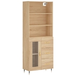 Credenza Rovere Sonoma 69,5x34x180 cm in Legno Multistrato