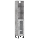 Credenza Grigio Cemento 34,5x34x180 cm in Legno Multistrato