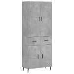 Credenza Grigio Cemento 69,5x34x180 cm in Legno Multistrato