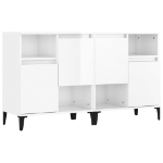 Credenze 2pz Bianco Lucido 60x35x70 cm in Legno Multistrato