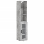 Credenza Grigio Cemento 34,5x34x180 cm in Legno Multistrato