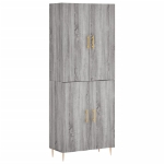 Credenza Grigio Sonoma 69,5x34x180 cm in Legno Multistrato