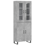 Credenza Grigio Cemento 69,5x34x180 cm in Legno Multistrato