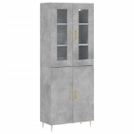 Credenza Grigio Cemento 69,5x34x180 cm in Legno Multistrato