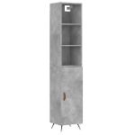 Credenza Grigio Cemento 34,5x34x180 cm in Legno Multistrato