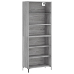 Credenza Grigio Sonoma 69,5x32,5x180 cm Legno Multistrato