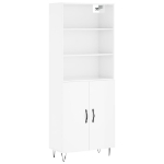 Credenza Bianco Lucido 69,5x34x180 cm in Legno Multistrato