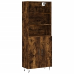 Credenza Rovere Fumo  69,5x34x180 cm in Legno Multistrato