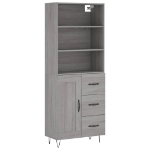 Credenza Grigio Sonoma 69,5x34x180 cm in Legno Multistrato