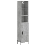 Credenza Grigio Cemento 34,5x34x180 cm in Legno Multistrato