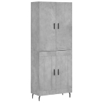 Credenza Grigio Cemento 69,5x34x180 cm in Legno Multistrato