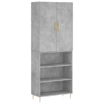 Credenza Grigio Cemento 69,5x34x180 cm in Legno Multistrato