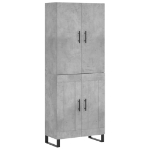 Credenza Grigio Cemento 69,5x34x180 cm in Legno Multistrato