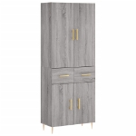 Credenza Grigio Sonoma 69,5x34x180 cm in Legno Multistrato