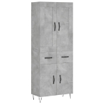 Credenza Grigio Cemento 69,5x34x180 cm in Legno Multistrato