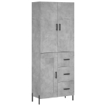 Credenza Grigio Cemento 69,5x34x180 cm in Legno Multistrato