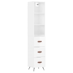 Credenza 34,5x34x180 cm in Legno Multistrato Bianco Lucido