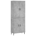 Credenza Grigio Cemento 69,5x34x180 cm in Legno Multistrato