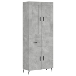 Credenza Grigio Cemento 69,5x34x180 cm in Legno Multistrato