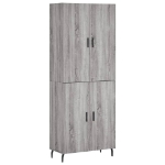 Credenza Grigio Sonoma 69,5x34x180 cm in Legno Multistrato