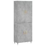 Credenza Grigio Cemento 69,5x34x180 cm in Legno Multistrato