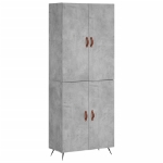 Credenza Grigio Cemento 69,5x34x180 cm in Legno Multistrato