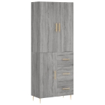 Credenza Grigio Sonoma 69,5x34x180 cm in Legno Multistrato