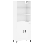 Credenza Bianco Lucido 69,5x34x180 cm in Legno Multistrato