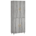 Credenza Grigio Sonoma 69,5x34x180 cm in Legno Multistrato